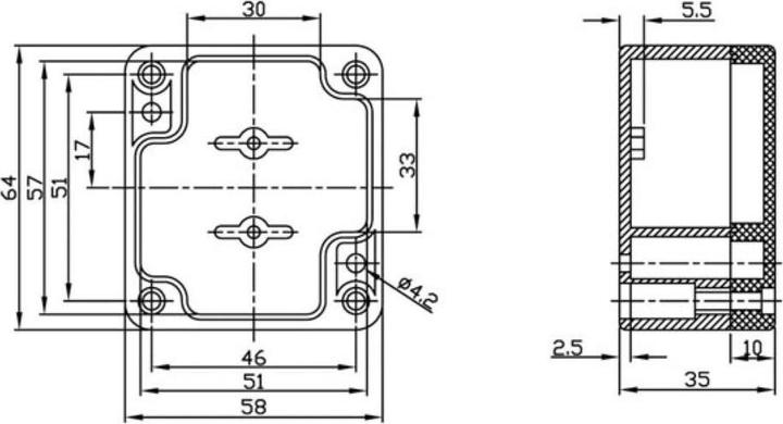 Produktbild Velleman ABS-GEHÄUSE - WASSERDICHT - DUNKELGRAU - 64 x 58 x 35 mm (Gehäuse)