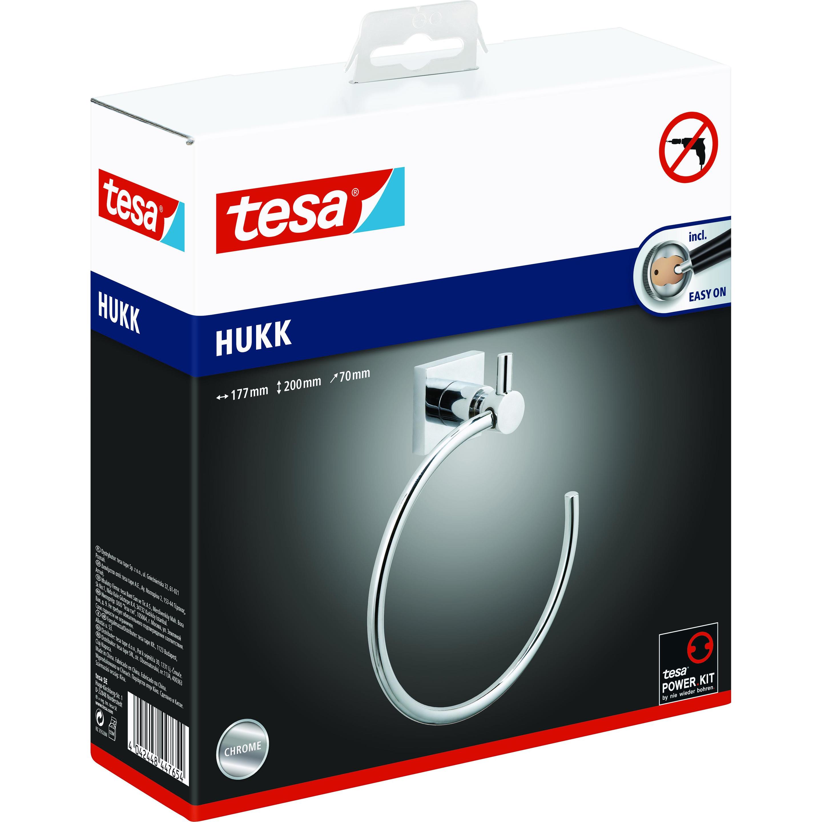 Thumbnail - tesa, Handtuchhalter + Handtuchhaken, HUKK Handtuchring inkl. Klebelösung ohne Bohren