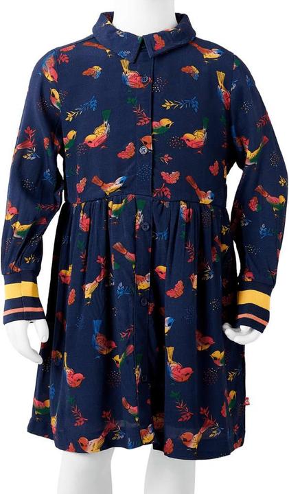 Produktbild vidaXL Kinderkleid mit Langen Ärmeln Marineblau (140)