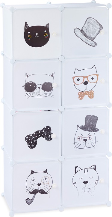 Image du produit Relaxdays Unité de placard modulaire à emboîtement, design Cat