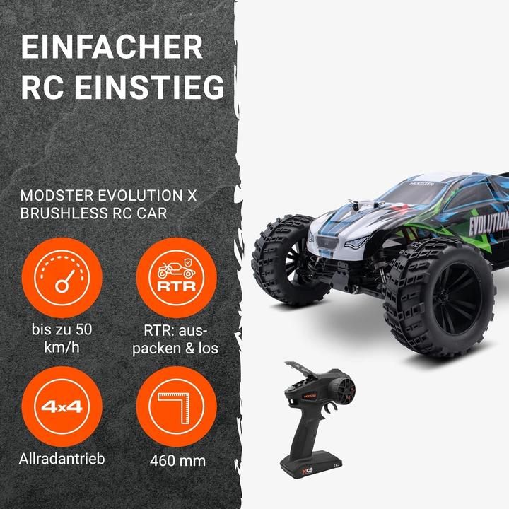 Produktbild Modster Evolution X Brushless Monster Truck 1/10 RTR 4WD (RTR Ready-to-Run)