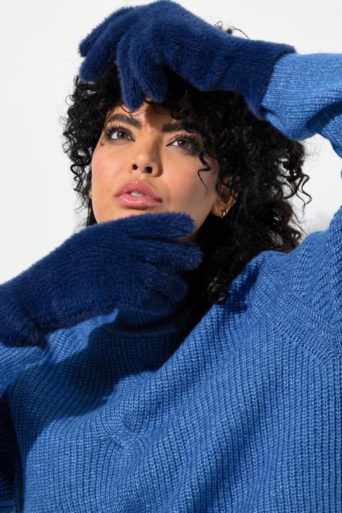 Actual product image Ulla Popken Fluffy Ribbed Knit Gloves