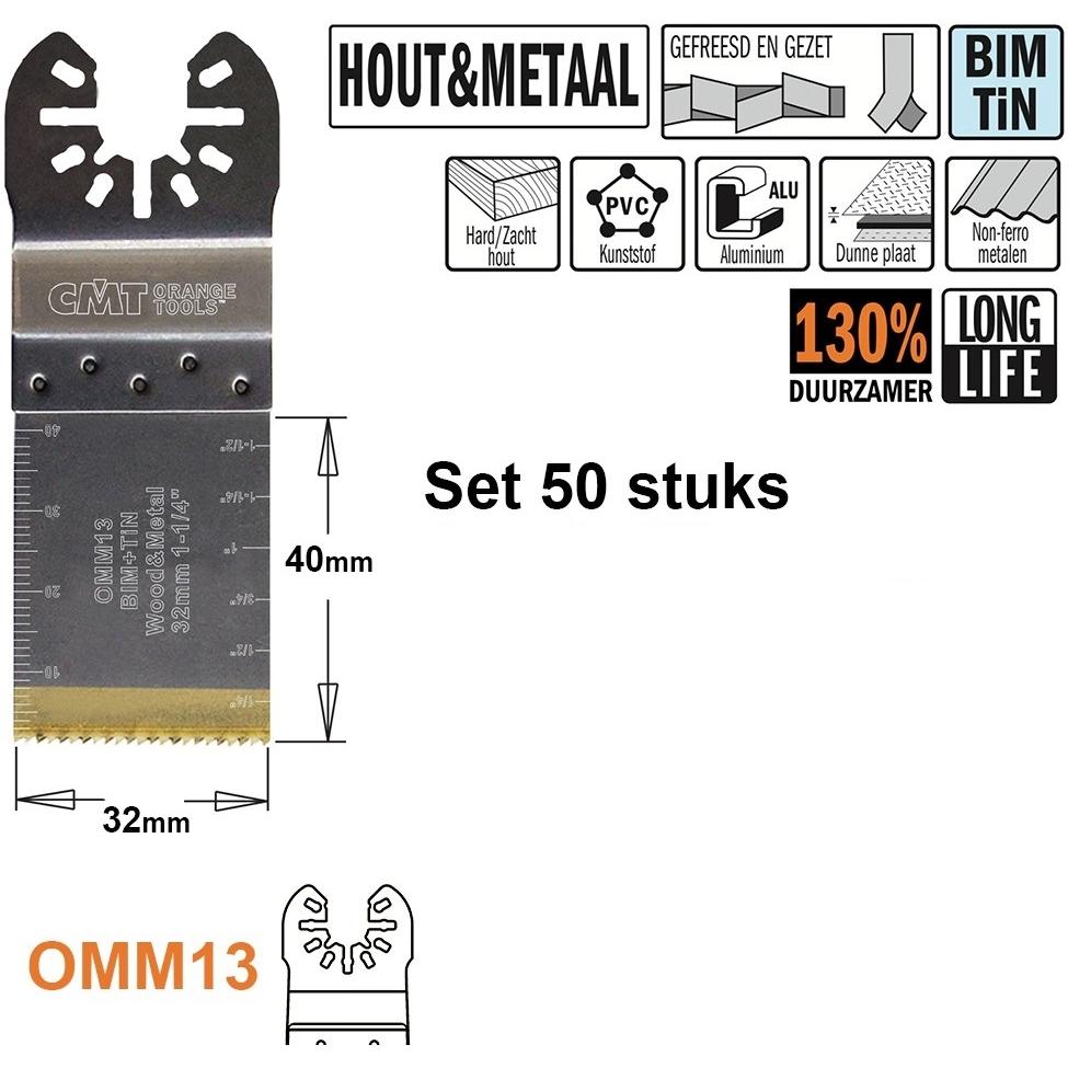 CMT, Lama, OMM13-x50 Multitool Sägeblatt für Holz und Metall 32 mm 50 Stück