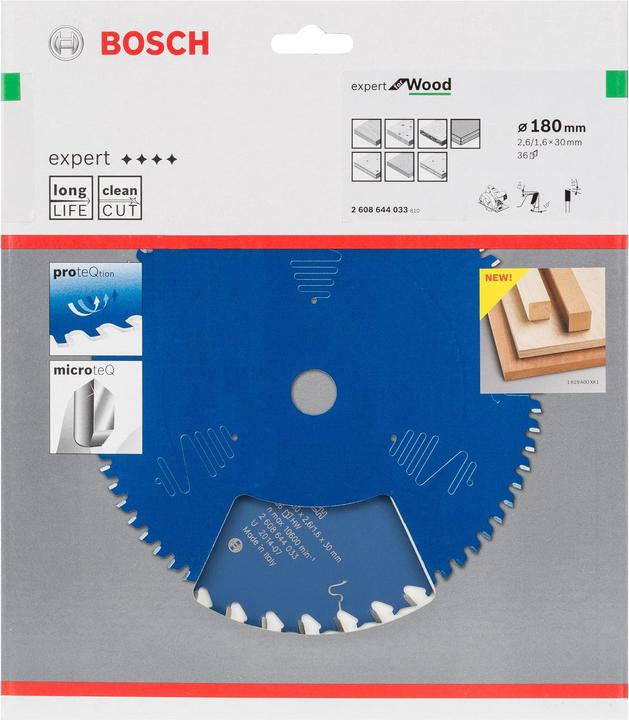 Produktbild Bosch Professional Zubehör Kreissägeblatt Expert for Wood, 180 x 30 x 2,6 mm, 36