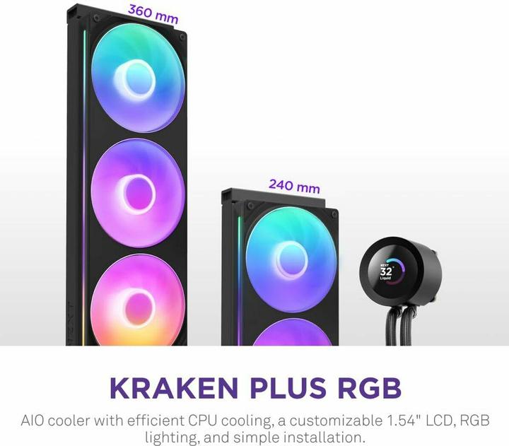 Produktbild NZXT Kraken Plus RGB 360 (schwarz)