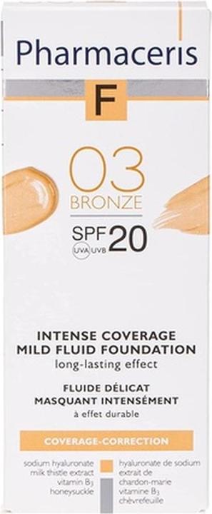 Actual product image Pharmaceris F, Liquid coverage 03 Bronz, SPF 20, 30 ml