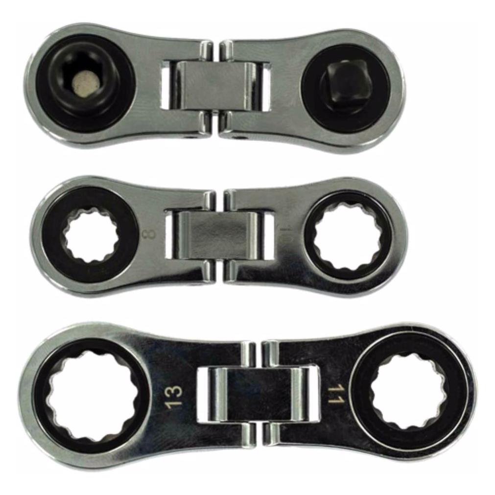 Busching Ratschenschlüsselsatz MiCRO Faltbar 3-teilig (10 mm, 11 mm, 13 mm, 8 mm) (100887)
