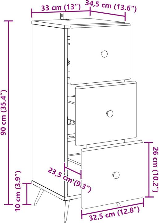 Produktbild vidaXL Stauraumschränke (34.50 x 33 x 90 cm)