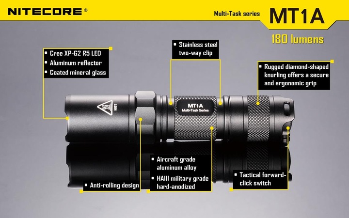 Produktbild Nitecore Mt1a (10.50 cm, 180 lm)