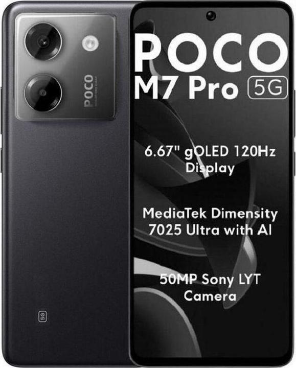 Actual product image Xiaomi Poco M7 Pro (256 GB, Black, 6.67", Hybrid Dual SIM, 5G)