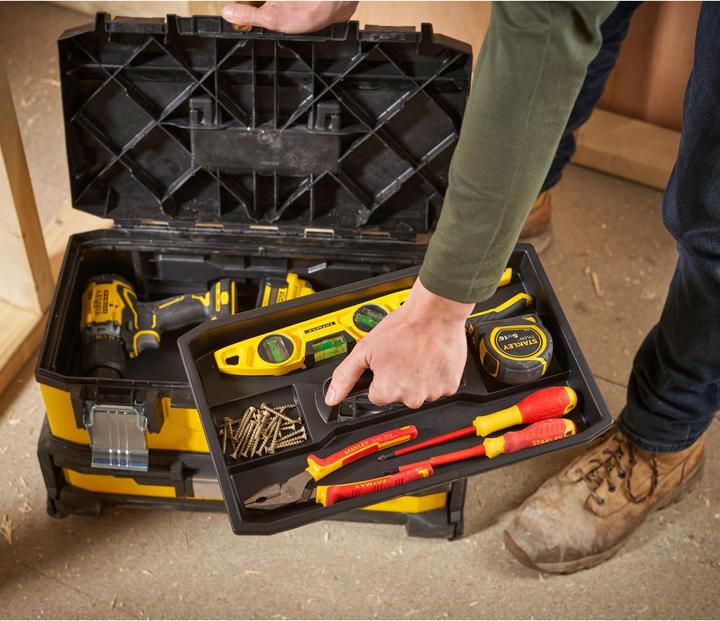 Actual product image Stanley Tool box metalplastic with integrated drawer (1 Piece)