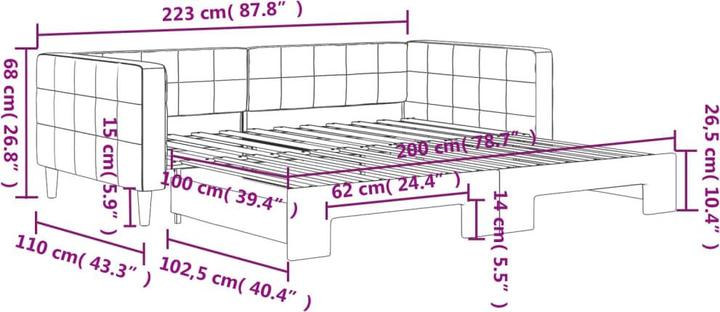 Actual product image vidaXL ausziehbares Tagesbett