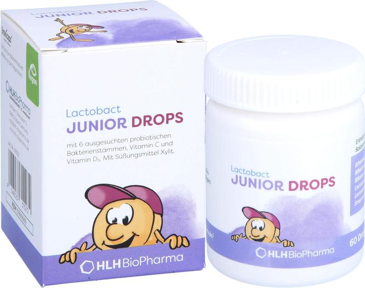 Actual product image Lactobact JUNIOR + Drops (60 Piece, Sweet, 56 g)