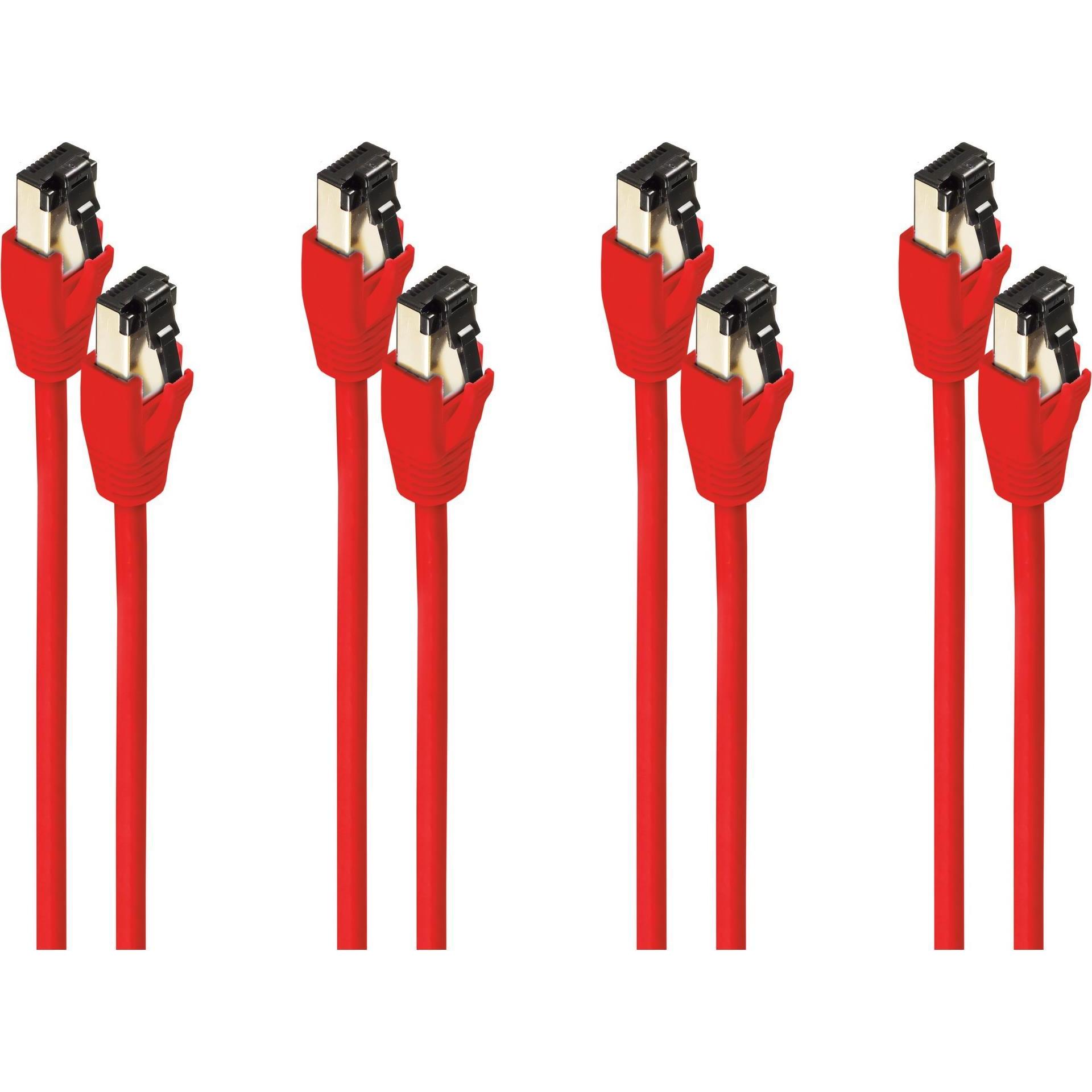 Shiverpeaks -BASIC-S--Patchkabel cat. 8.1 F/FTP PIMF LSZH rot 0,5m--VE4 (F/FTP, CAT8.1, 0.50 m), Netzwerkkabel