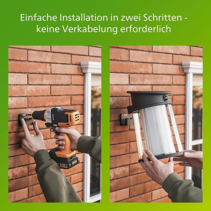 Immagine prodotto Philips Lampada da parete solare per esterni (500 lm, E27, IP44)