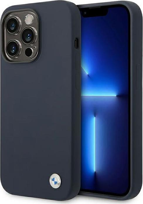 Productafbeelding BMW Hoesje BMHMP14XSILNA iPhone 14 Pro Max 6,7" granatowy/navy Silicone Metaal Logo MagSafe (Apple iPhone 14 Pro Max)
