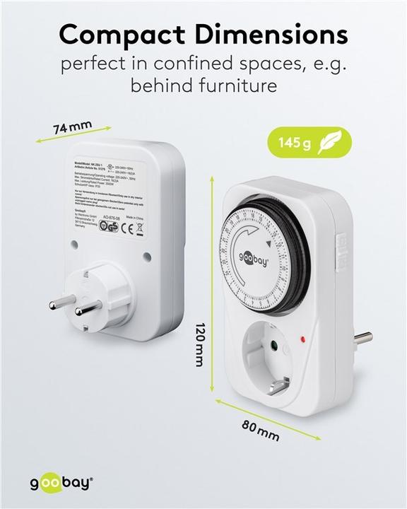 Actual product image Goobay Analog timer, 3 pieces, White