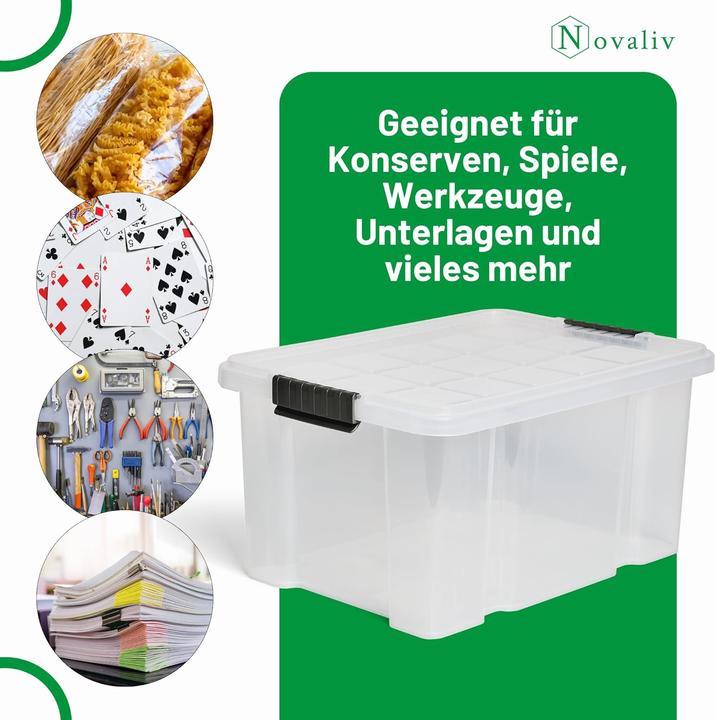 Produktbild Novaliv Aufbewahrungsbox mit Deckel (20 cm, 15 l, 1x)