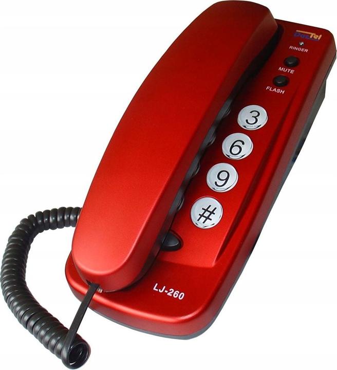 Datel LJ-260 Téléphone terrestre rouge