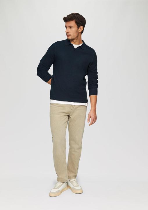 Produktbild s.Oliver Strickpullover Strukturierter Strickpullover mit Polokragen (S)