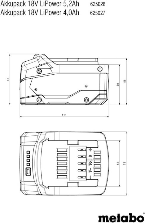 Actual product image Metabo Battery pack (18 V)