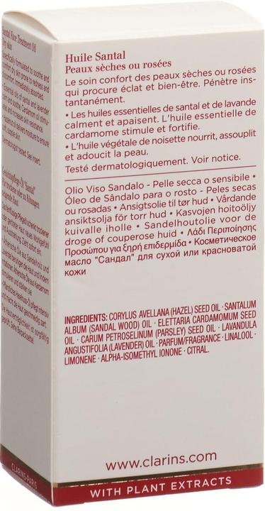 Immagine prodotto Clarins Olio per il viso Huile Santal - Pelle secca/arrossata (30 ml, Olio viso)