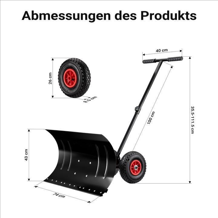 Actual product image Wiltec Schneeschieber mit Rädern