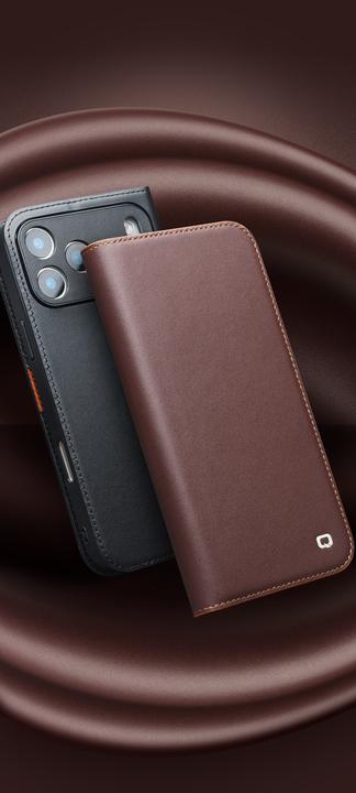 Image du produit QiAlino Fourre Flip Matt Wallet cuir véritable (Apple iPhone 17 Pro)