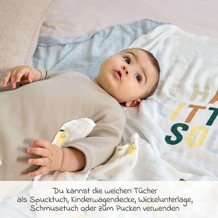 Immagine prodotto Lässig Mullwindeln & Mulltücher Mulltuch 3er Pack Heavenly Soft Swaddle L (80 cm, 80 cm)