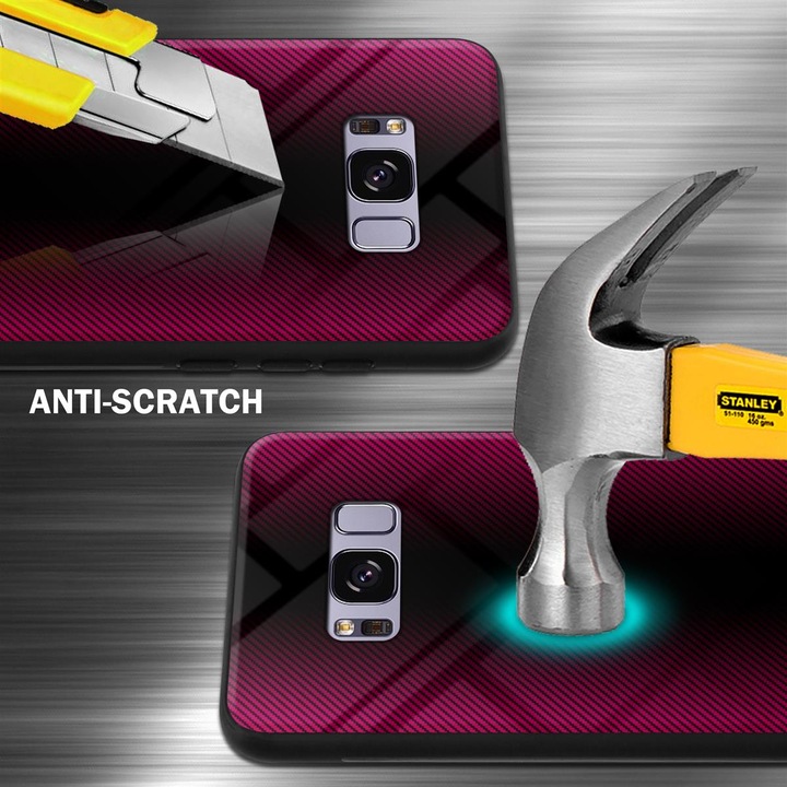 Productafbeelding Cadorabo TPU gestreepte glasplaat (Samsung Galaxy S8+)