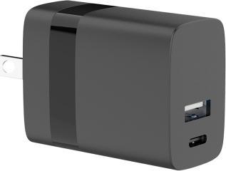 Actual product image Speedlink Travel Charger USB-A & USB-C 15W for US-UK-EU, black (15 W, 2 ports)