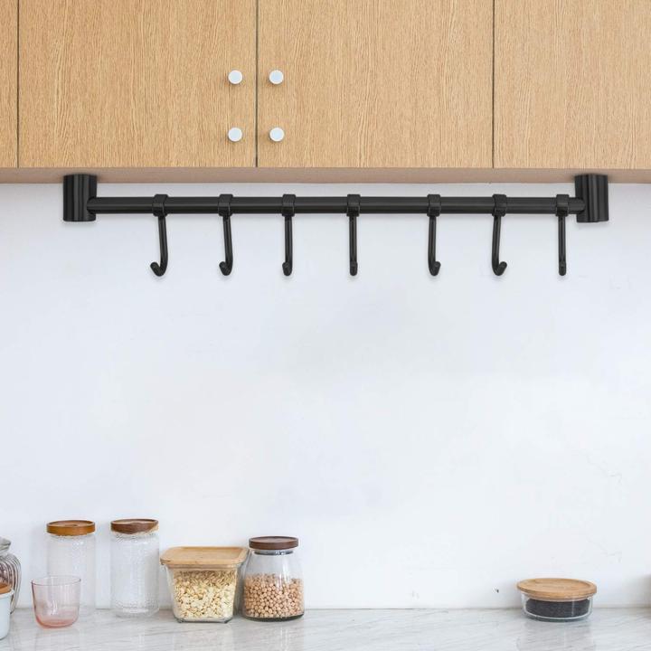 Image du produit Intirilife Barre de suspension en acier inoxydable avec 7 crochets