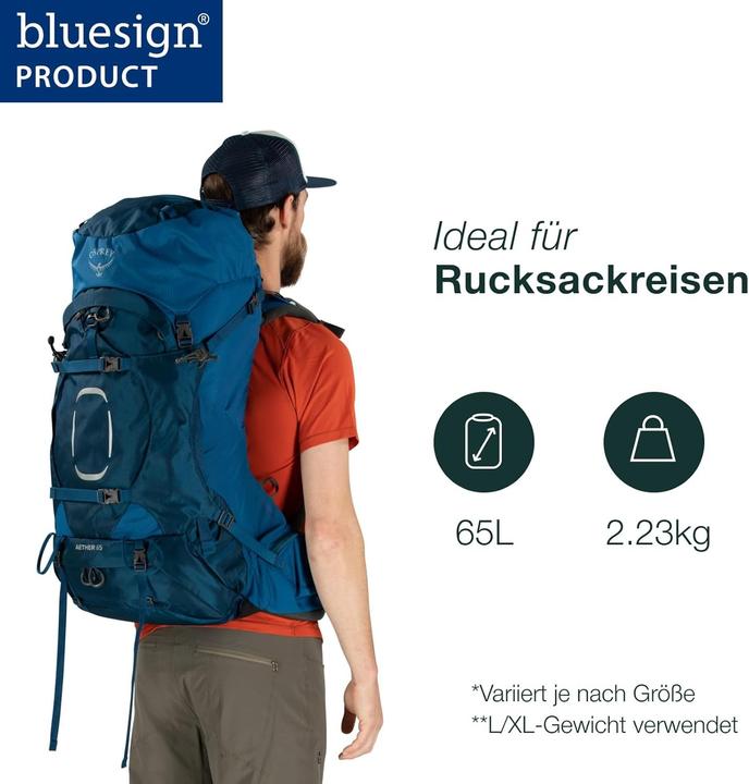 Actual product image Osprey Aether 55 Trekkingrucksack L-XL 83 cm (55 l)