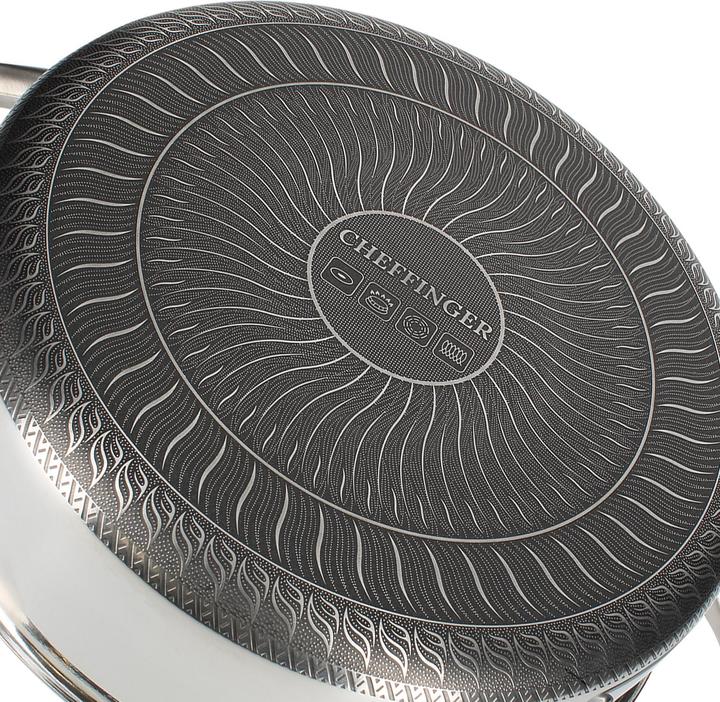 Immagine prodotto Cheffinger Premium Sauter Pfanne mit Deckel (28 cm, Padella per friggere, Acciaio inossidabile)