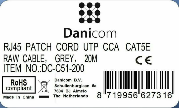 Produktbild Dsit CAT 5e Netzwerkkabel U/UTP (UTP, CAT5e, 20 m)