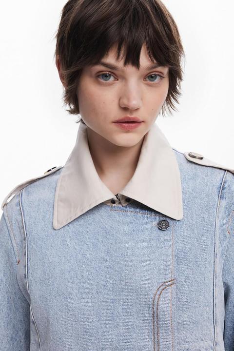 Immagine prodotto Desigual Trenchcoat Ibrido e Giacca di Jeans con Tasche e Bottoni