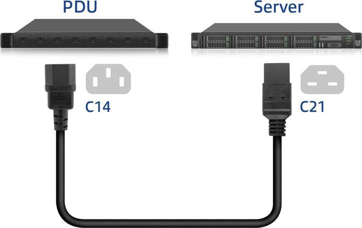 Produktbild Powercord C14 - C21 IEC60320 black 2 m (2 m)