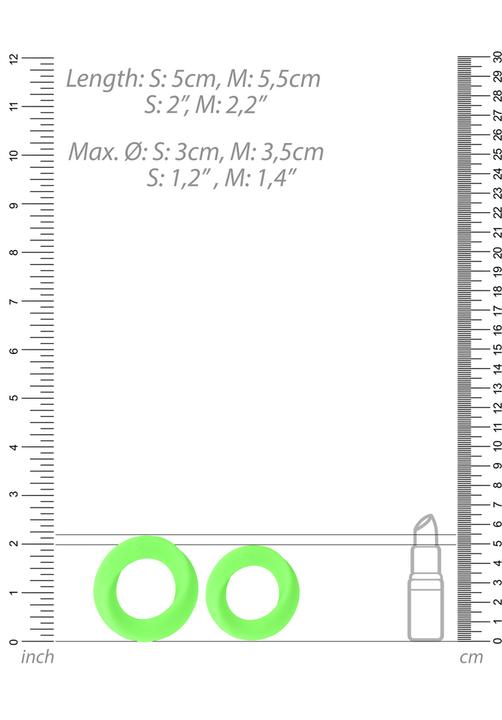 Produktbild Ouch! 2 pcs Cock Ring Set - Glow in the Dark (3 cm)