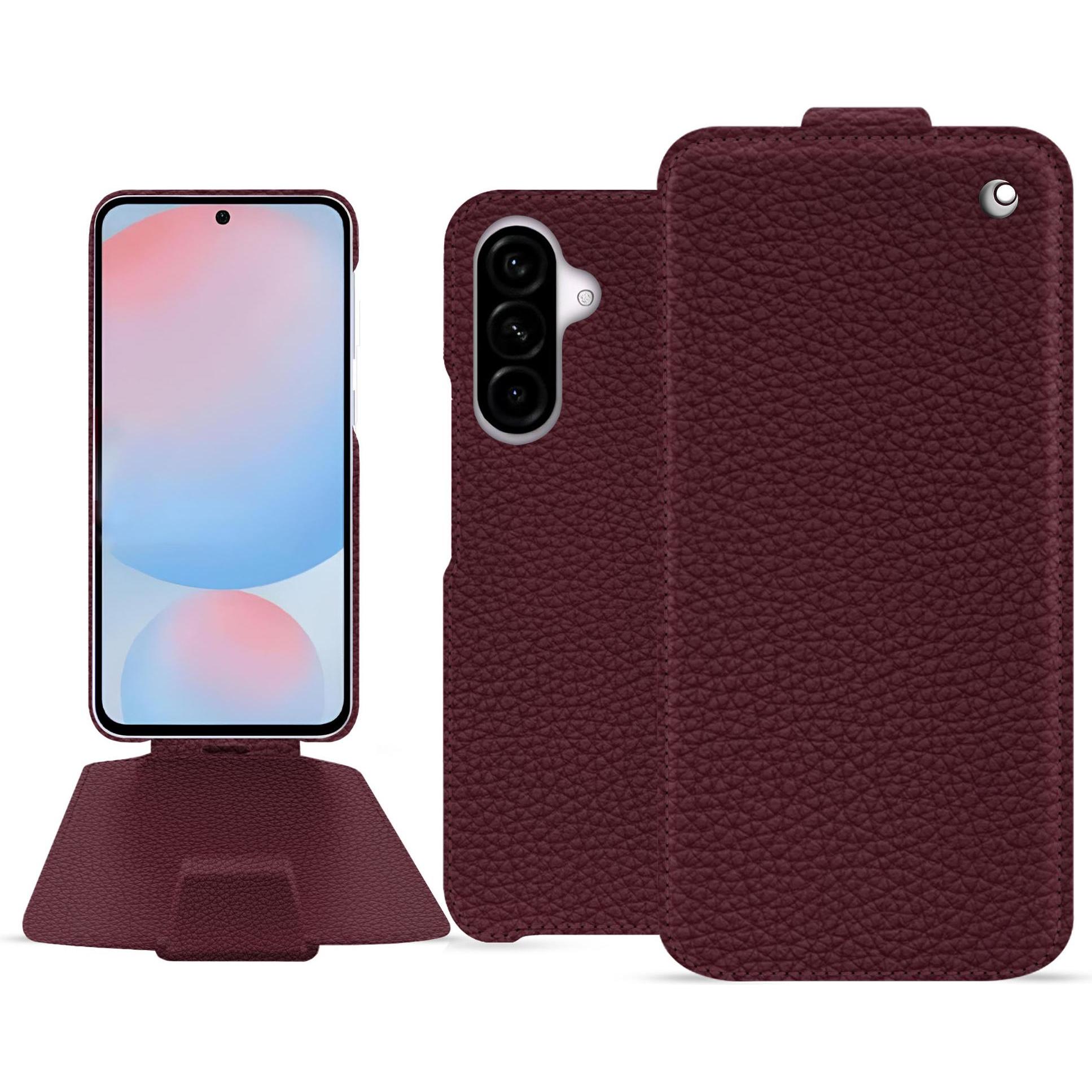 Noreve Lederschutzhülle vertikal (Samsung Galaxy A56), Smartphone Hülle, Violett