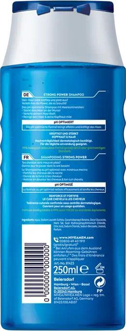 Actual product image NIVEA MEN Shampoo Strong Power Multipack 6 x 250 ml (Liquid shampoo, 250 ml)