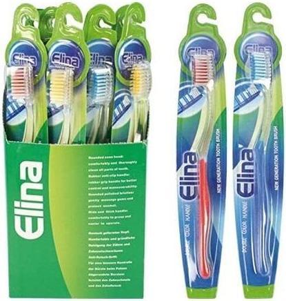 Produktbild Elina Medium Toothbrush Assorted Color Handle (Mittel, 12x)