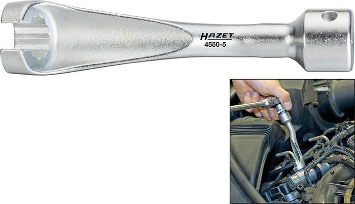Image du produit HAZET Clé pour la conduite d'injection 4550-5 ∙ Carré creux 12,5 mm (1/2 pouce) ∙ Profil à 12 pans … (14 mm)