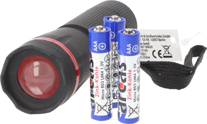 Actual product image Arcas ARC-1 Watt Zoom LED plastic torch / 1 x High Power LED, 60 lumen (10.70 cm, 60 lm)