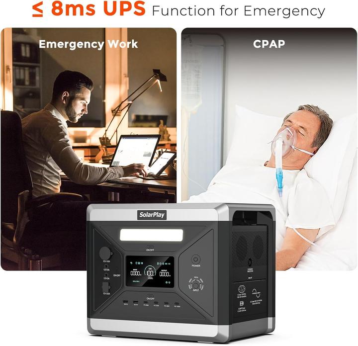 Immagine prodotto Cellplay Tragbare Powerstation 2400W mit UPS und Schnellladung (2160 Wh)