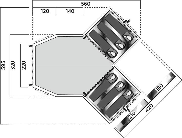 Actual product image Easy Camp Alicante 600 Twin (Tunnel tent, 17.40 kg, 6 persons)