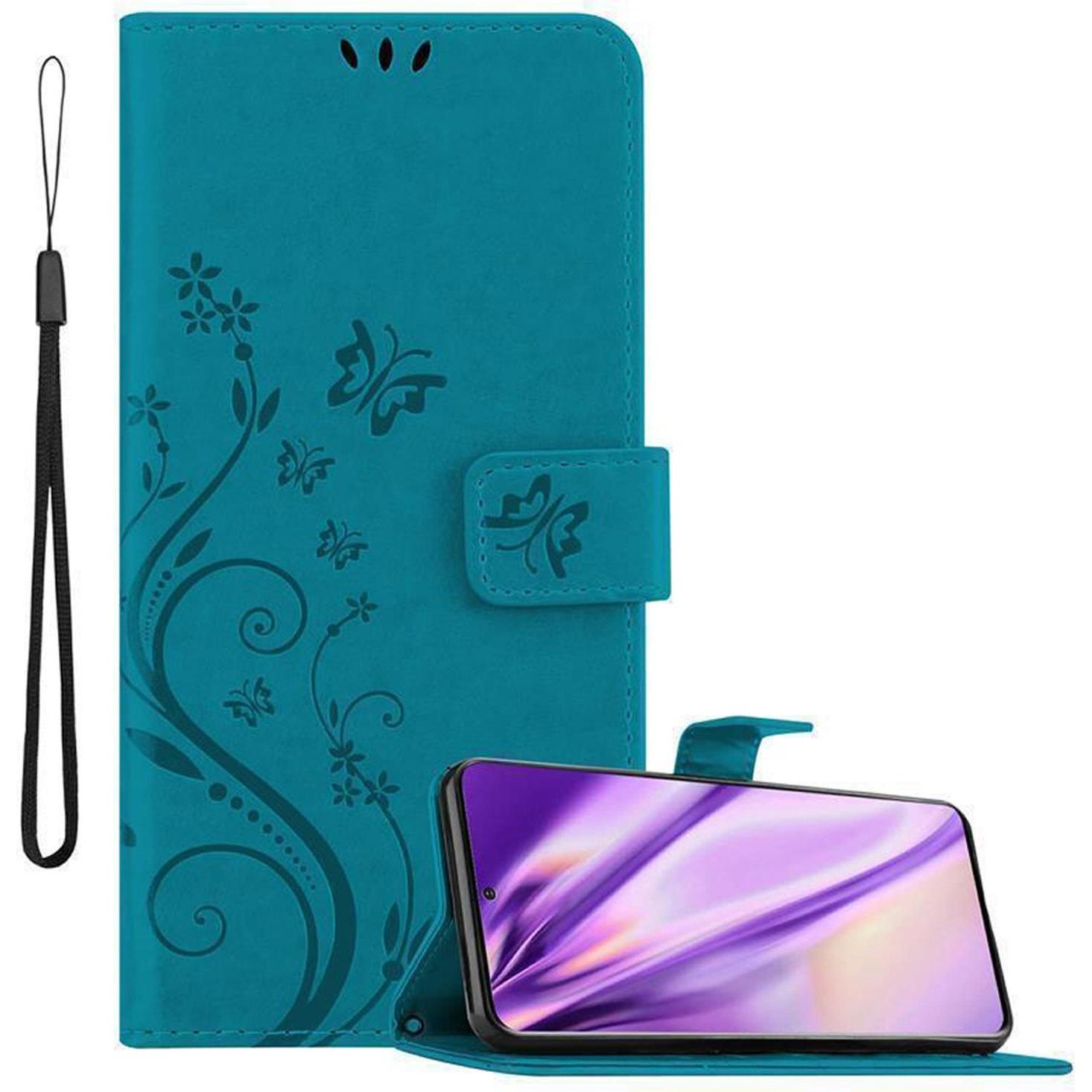 Thumbnail - Cadorabo Flower Book Cover (Samsung Galaxy S20+), Smartphone Hülle, Blau