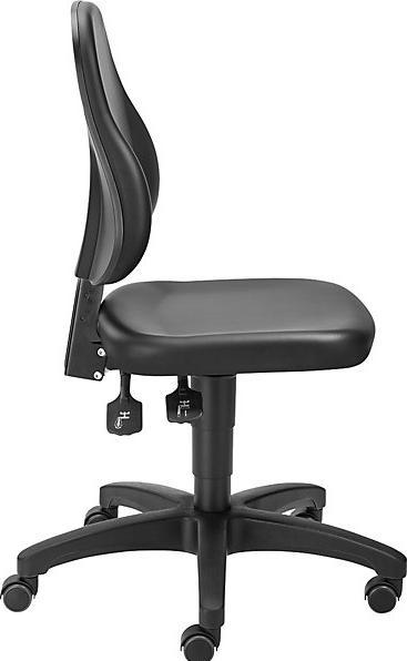 Image du produit eurokraft basic Siège d'atelier, similicuir, avec roulettes, 440 - 620 mm. (44 - 62 cm)