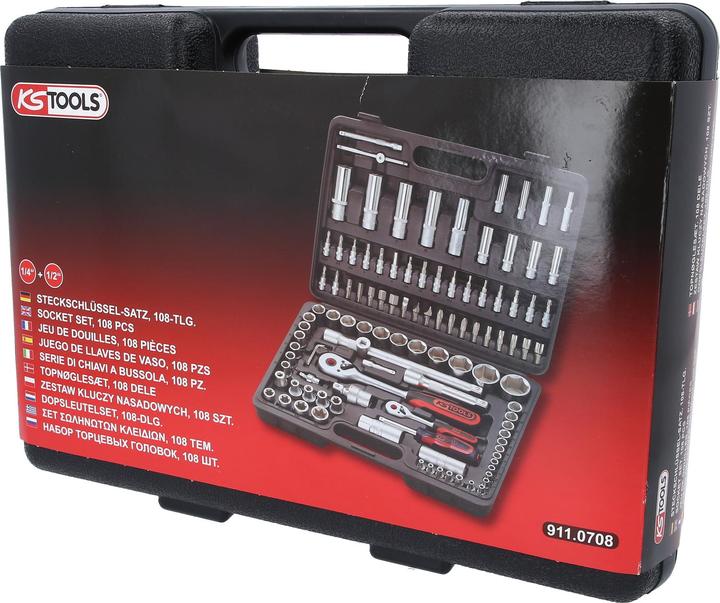 Actual product image KS Tools 1/4 +1/2 socket 108-pcs.