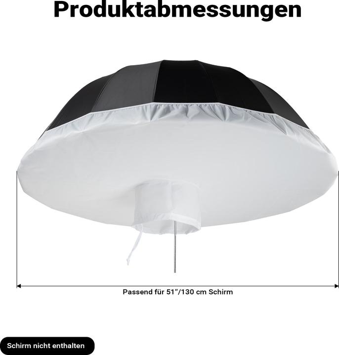 Produktbild Walimex pro Diffusor für Parabol Reflexschirm Ø129cm Lichtdiffusor Fotografie (Diffusorkugel, 129 cm)