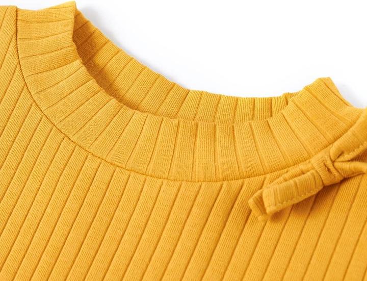 Immagine prodotto vidaXL Camicia da bambino a maniche lunghe ocra 128,Materiale: 95 % cotone. 5 (128)